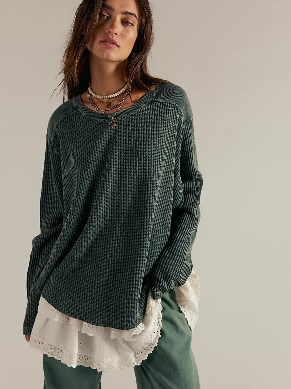 NWOT Free People FP One Blake Thermal Evergreen Medium